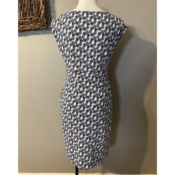Boden Dress 8 Cap Sleeve Blue Ivory Pineapples Cotton Casual Pullover Washable - Picture 9 of 15